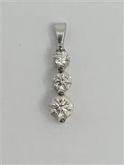14K White Gold 1/3cttw Natural Round Diamond Pendant Charm PPF